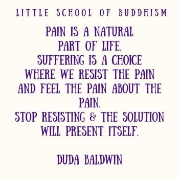 Pain Is A Natural Part Of Life. Suffering Is A Choice Where We Resist The Pain And Feel The Pain About The Pain. Stop Resisting & The Solution Will Present Itself.